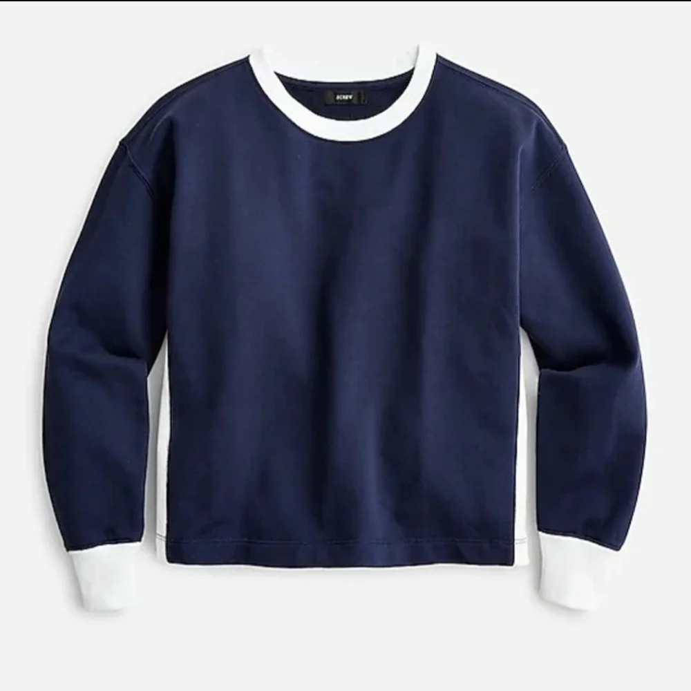 J.Crew University terry cotton cropped sweatshirt XL NAVY BNWT RETIRED 1 Left!